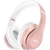 Uliptz Cuffie Wireless , 65 Ore Di Riproduzione Over Ear, Senza Fili Stereo HiFi con Microfono, Bluetooth 5.3 per Viaggio/Ufficio/Telefono/PC (Oro Rosa)