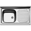 APELL SPA Lavello cucina 1 vasca con gocciolatoio a destra acciaio inox Apell Pisa 80x50cm