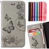 Custodia Wiko Harry 2 Flip Cover Antiurto Cellulare Custodia in PU Pelle Cuoio Case con Chiusura Magnetica e Cordino,Interno TPU Cover In Silicone, Portafoglio/Slots Scheda/Supporto di Stand(Magnolia