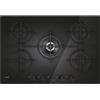 Candy CVG74WTB Piano cottura da Incasso 75 cm - Vetro Nero - Numero di fuochi 5 - Larghezza 750 mm - Griglie in Ghisa