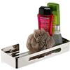 Relaxdays Mensola da Doccia, in Acciaio Inox, Cestello per Shampoo e Bagnoschiuma, 4,5 x 31 x 12 cm, da Muro, Argento