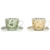 THUN, Set 2 Tazze Colazione con Piattino in Porcellana, Linea AbbracciAMI, Set da Collezione, Idea Regalo per Natale, Tazza 450 ml, Ø 10.6 cm, 8.7 cm h, piattino Ø 17.6 cm