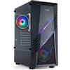 GielleService CASE TOOQ TQGCC102-B Gaming Biohazard ATX/Micro-ATX/Mini-ITX RGB Gaming Mid-Tower Case Pannello laterale vetro temperato