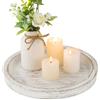 Hanobe Portacandele in legno: piatto decorativo rotondo per candele da fattoria, centrotavola in legno rustico, per Natale, matrimonio, Halloween, decorazione per la casa