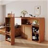FC Tavolo rettangolare da bar per soggiorno, tavolo cucina stretto, multiuso e allungabile in rattan e legno, 138×39×104cm, Marrone | Aosom Italy