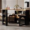 FC Moderno tavolo da bar allungabile, con spazio di stoccaggio, Rotabile, 138-193×39×105 cm, Nero