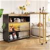 FC Moderno tavolo da bar estensibile e mobile,con spazio di archiviazione e luci LED , adatto a cucine, ristoranti e bistrot，138-204×39×105 cm, Nero