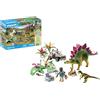 PLAYMOBIL Dinos 71523 Campo Base con Dinosauri, avvincente Tour esplorativo con i ricercatori, Incluso walkie-Talkie, microscopio e Uova di Dinosauro, Giocattolo per Bambini dai 4 Anni in su