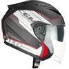 CGM Casco jet, 130A DAYTONA APACHE, Nero Rosso opaco, XL (61-62cm)