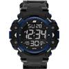 Skechers Orologio Keats da uomo, movimento digitale, 55 mm nero, cassa in policarbonato blu con cinturino in nylon, SR1035