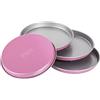 Zenker Creative Studio - Set di teglie da forno per dolci a strati rotondi, con rivestimento antiaderente, forma della torta: (diametro) 170 mm x 17 mm, ganasce creative (colore: rosa, argento), quantità: 4 pezzi