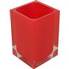 GEDY Auckland Portaspazzolini da Bagno Rosso, Misure e Peso: 11X7,2X7,2 CM & 0,29 kg, Portaspazzolini in Resina Trasparente di Alta qualità, Design R&S Gedy, Fatto a Mano, 2 Anni di Garanzia