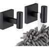 KOKOSIRI Appendiabiti da bagno nero opaco per bagno cucina parete 2 pezzi acciaio inox B1013BK-P2