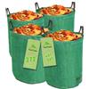 TerCasa - Sacco per rifiuti da giardino, 4 pezzi, 272 l, altezza 76 cm, diametro 67 cm, in tessuto di polipropilene antistrappo, con anello di rinforzo e 4 manici, colore: Verde