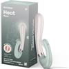 Satisfyer, vibratore rabbit Bluetooth, Heat Wave Connect App, 20 cm, con funzione riscaldante, con controllo tramite app, 2 motori, in silicone, colore:Mint