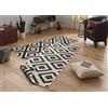 Hanse Home NORTHRUGS Tappeto reversibile Malta, resistente alle intemperie, moderno motivo geometrico, per balcone, terrazza, giardino d'inverno, soggiorno, impermeabile, in polipropilene, nero, crema, 80 x 250