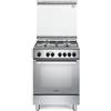 DE LONGHI Cucina A Gas De Longhi DMX64ED Con Forno Elettrico 60x60 Cm 4 Fuochi Colore Inox