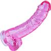 Umania Dildo anale realistico con grande ventosa da 24,5 cm, grande rosa, TPE, punto G, per vagina e ano, giocattolo sessuale per adulti a ventosa grande con testicoli spessi, adatto a donne, uomini e coppie