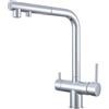 SJQKA Rubinetto 3 Vie Doccetta Estraibile, Rubinetto Lavello Cucina 3 Vie Miscelatore Cucina 3 Vie Girevole A 360°, Rubinetto Tre Vie Per I Sistemi Osmosi (Cromo)