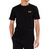 Ea7 Emporio Armani T-shirt da Uomo Core Identity in Jersey di Cotone Nera