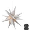 goobay 64788 - Stella di Natale a LED, 3D, Ø 56 cm, stella con 18 punte e timer, decorazione natalizia, stella a LED, per un'atmosfera suggestiva, funzionamento a batteria, decorazione da parete,