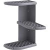 GEDY G-Oscar Mensola Doccia angolare, Colore Grigio, Dimensioni 37,3X23X23 CM Peso 0,356 kg, mensola Bagno in Resina, Finitura Grigia, Anni di Garanzia 2, Design R&S Gedy