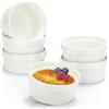 COM-FOUR® 6x stampi per soufflé - ciotole in ceramica per creme brûlé - tortine da forno - 270 ml ciascuna - in bianco