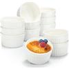 com-four® 12x Stampi per Soufflé - Ciotole in Ceramica per Creme Brulè - Stampi a Prova di Forno per Dolci e Pasticceria, Ragù - 200 ml - Bianco