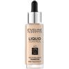 Eveline Cosmetics Fondotinta Liquido Control HD Lunga Tenuta 24 Ore No 001 Porcellana, Formula Leggera, Copertura Media, Effetto Traspirante, 32 ml