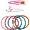 GRUSS & CO Set di accessori per capelli con motivo unicorno, set regalo con 2 fermagli per capelli con glitter e 5 elastici per capelli, regalo di compleanno per bambini, borsa per la scuola,