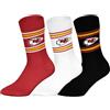 NFL KANSAS CITY CHIEFS 3pk Crew Socks - RED/WHT/BLK - 39/42