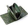 CONTACTS Portafoglio borsa moneta della chiusura lampo del titolare carta del cuoio reale delle donne (verde)