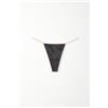Tezenis Perizoma Sgambato Con Fianchetto Tanga Fancy Ribbon Donna Nero