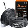 YunSCM 2PCS 25/34-622 28 pollice bike Camera d'aria 700CX25/28/32/34C FV60mm Valve Compatibile 700C bike Camere d'aria 28x1.00 28x1.10 28x1.25 700x25C 700x26C 700x28C 700x30C 700x32C 700x34C