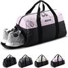 Fitgriff® Borsone Palestra Uomo & Donna V2 - Borsa Sportivo con Porta Scarpe e Tasca Umida da Viaggio, Sport, Fitness, Piscina - Duffel Bag (Nero/Rosa, 47 x 25 x 27 cm (Small))
