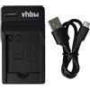 vhbw caricabatterie USB compatibile con Panasonic Lumix DMC-FX90, DMC-FX90K, DMC-S1, DMC-S1A batterie di videocamera, reflex - Stazione di ricarica