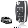 TOOMUME Cover Chiave TPU, Custodia Chiave Adatto per VW Volkswagen Golf 4/5/6 Polo Up Jetta Caddy Beetle Multivan T5 Seat Ibiza Leon Skoda Fabia, Copri Chiavi Guscio Chiave Auto Telecomando - Flip Key