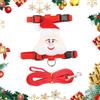 CavspkArt Set di pettorina e guinzaglio per cani, morbida pettorina regolabile per gatti, design con Babbo Natale, decorazione natalizia, facile da portare a spasso con pettorina e guinzaglio per cani di