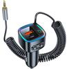 Greatzer Aux Bluetooth 5.4 Auto Ricevitore Bluetooth per Auto con Jack AUX da 3,5 mm Ricarica Rapida 42W (PD 30W & QC 12W) Supporta Chiamate in Vivavoce Musica Hi-Fi RGB Compatibilità U-Luce