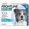 FRONTLINE Spot On, 3 Pipette, Cane Taglia M, 10-20 Kg, Antiparassitario per Cani e Cuccioli di Lunga Durata, Protegge da Zecche, Pulci e Pidocchi, Antipulci in Confezione da 3 Pipette