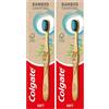 Colgate Spazzolino manuale con setole morbide in carbone di bambù, 1 pezzo, spazzolino manuale con setole sottili al carbone attivo, manico in bambù biodegradabile al 100% naturale (Confezione da 2)