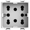 4 BOX PRESA POLIVALENTE SIDE COMPATIBILE BTICINO MATIX 10/16A BIANCO - 4B.AM.H21 [05181000]