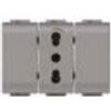 4 BOX PRESA CORRENTE 10/16A E 2 BITAPPO PER LIVINGLIGHT TECH COLORE GRIGIO 4B.NT.BT [18131000]