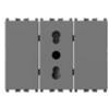 4 BOX PRESA CORRENTE 10/16A E 2 BITAPPO PER VIMAR ARKE GRIGIO 4B.V19.BT [09021000]