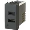 4 BOX PRESA USB CON CONNETTORE TIPO C E TIPO A 3.0A GEWISS CHORUS NERA 4B.G12.USB.30 [23181000]