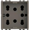 4 BOX PRESA SIDE BIPASSO E SCHUKO COMPATIBILE VIMAR ARKE METAL 4B.V19M.H21 [12021000]
