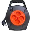Brightium Avvolgicavo 4 spine da 5 m, con cavo in rame da 3 x 1,5 mm. Incorpora termostato di sicurezza, ideale per uso domestico, supporta fino a 3250 W. Pratico e sicuro.