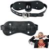Kutocesy Gag Ball a Bocca in Pelle Regolabile Nero Morbido Ball Gag Strap BDSM Bondage Erotico Fetish Giocattoli Sessuali per Coppie