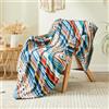 Qucover Coperta Pile Matrimoniale, Coperta Divano Riscaldante e Morbida, Divano Letto Sngolo in Morbido Flanella Pelosa, Copriletto Singolo 150x200 con Strisce Colorate su Entrambi i Lati