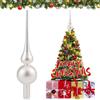 JOYUE Puntale per Albero di Natale 26 cm in Vetro, Cima Bianca, Christmas Tree Topper Decorazione Natalizia (Bianco)